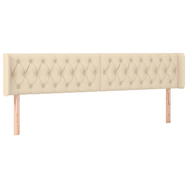 Cabecero de tela color crema 203x16x78/88 cm M 2