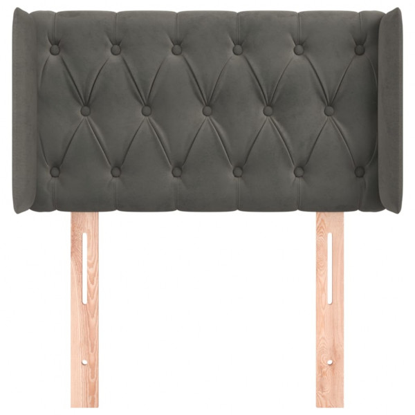 Cabecero de terciopelo gris oscuro 83x16x78/88 cm M 3