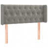 Cabeceira de cama c/ abas veludo 93x16x78/88 cm cinzento-claro 2