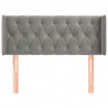 Cabeceira de cama c/ abas veludo 93x16x78/88 cm cinzento-claro 3