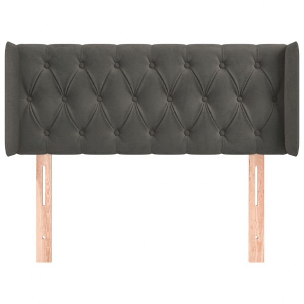 Cabecero de terciopelo gris oscuro 93x16x78/88 cm M 3