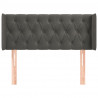 Cabeceira de cama c/ abas veludo 93x16x78/88 cm cinzento-escuro 3