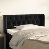 Cabeceira de cama c/ abas veludo 93x16x78/88 cm preto 1