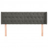 Cabeceira de cama c/ abas veludo 163x16x78/88cm cinzento-escuro 3