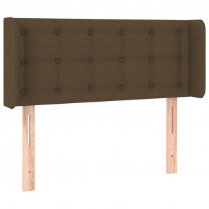 Cabeceira de cama c/ abas tecido 93x16x78/88 cm castanho-escuro H