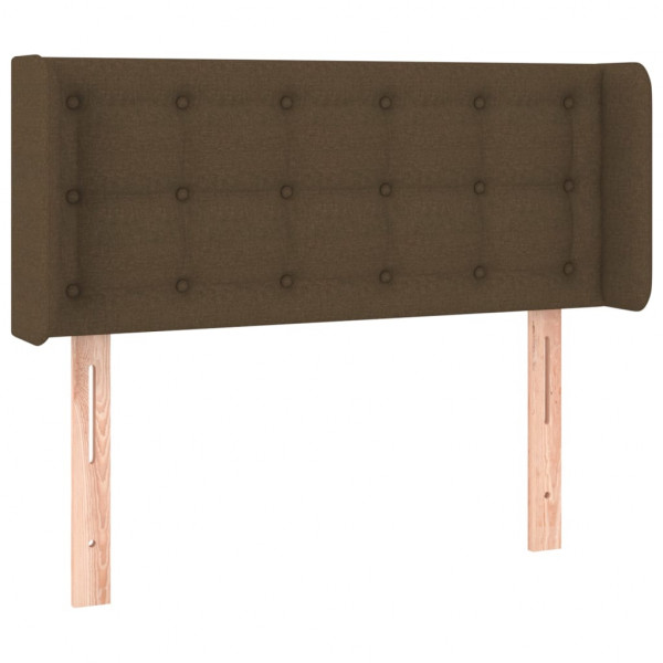 Cabeceira de cama c/ abas tecido 93x16x78/88 cm castanho-escuro M 2