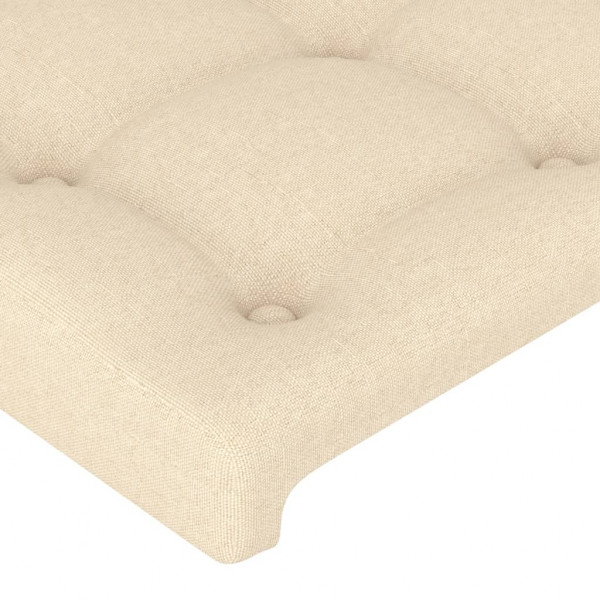 Cabeceira de cama c/ abas tecido 93x16x78/88 cm creme M 5
