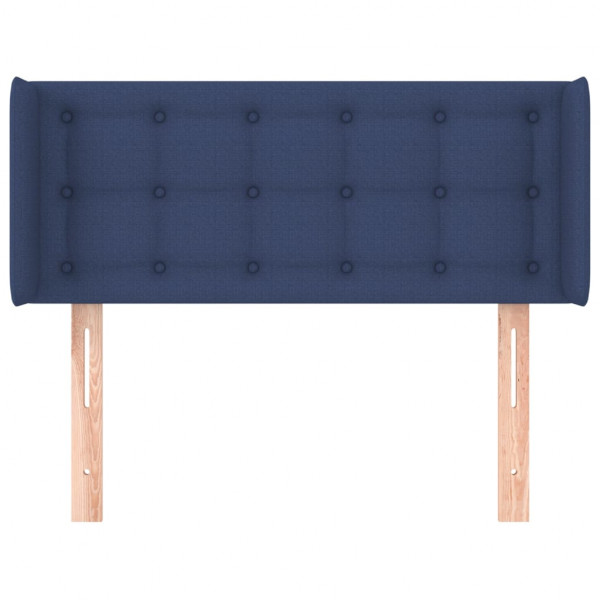 Cabeceira de cama c/ abas tecido 103x16x78/88 cm azul M 3