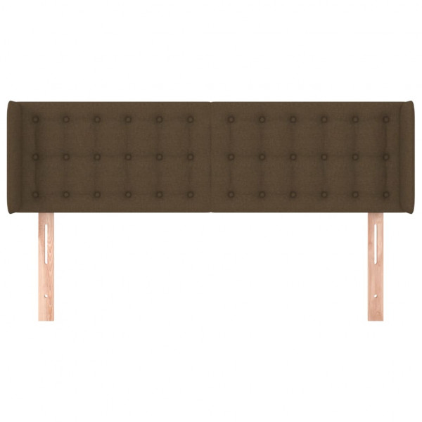 Cabeceira de cama c/ abas tecido 147x16x78/88cm castanho-escuro M 3