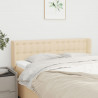 Cabeceira de cama c/ abas tecido 147x16x78/88 cm creme 1
