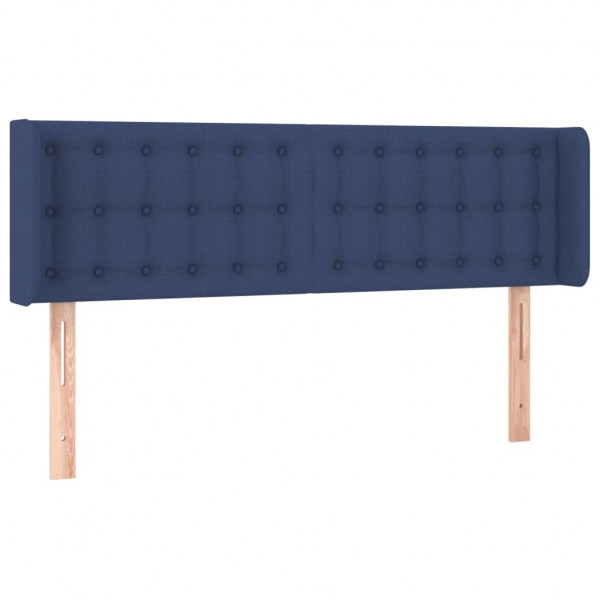 Cabeceira de cama c/ abas tecido 147x16x78/88 cm azul M 2