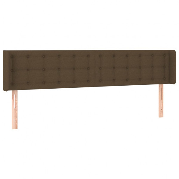 Cabeceira de cama c/ abas tecido 183x16x78/88cm castanho-escuro M 2