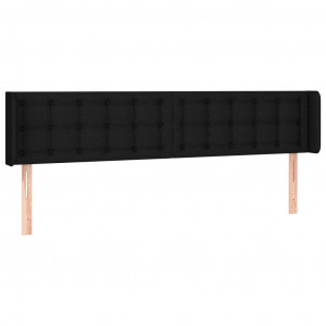Cabeceira de cama c/ abas tecido 203x16x78/88 cm preto H