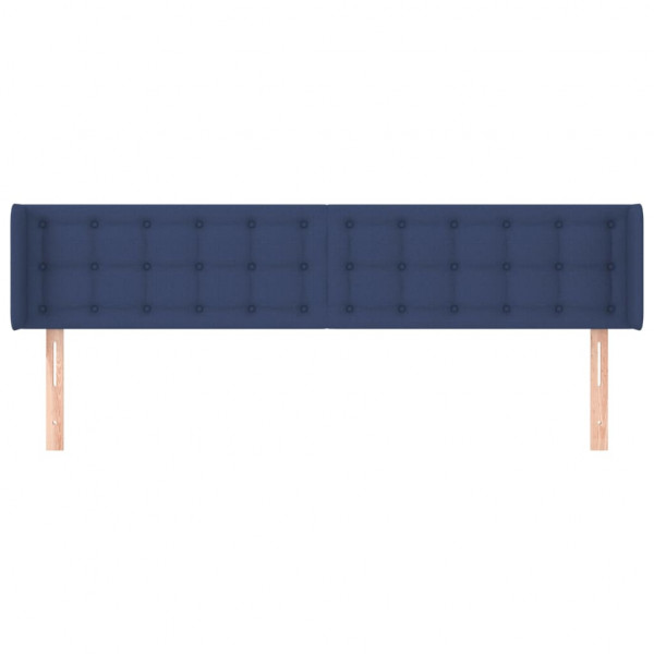 Cabeceira de cama c/ abas tecido 203x16x78/88 cm azul M 3