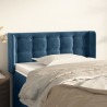 Cabeceira de cama c/ abas veludo 83x16x78/88 cm azul-escuro 1