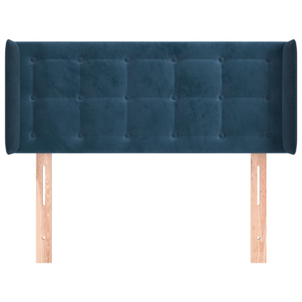 Cabeceira de cama c/ abas veludo 83x16x78/88 cm azul-escuro M 3