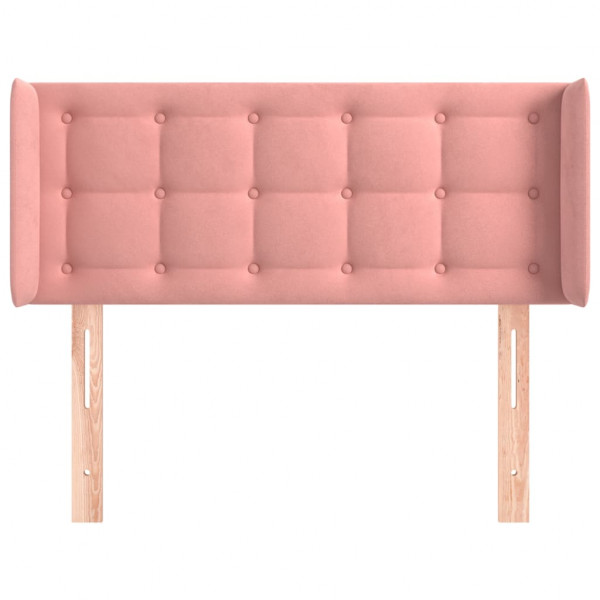 Cabeceira de cama c/ abas veludo 83x16x78/88 cm rosa M 3