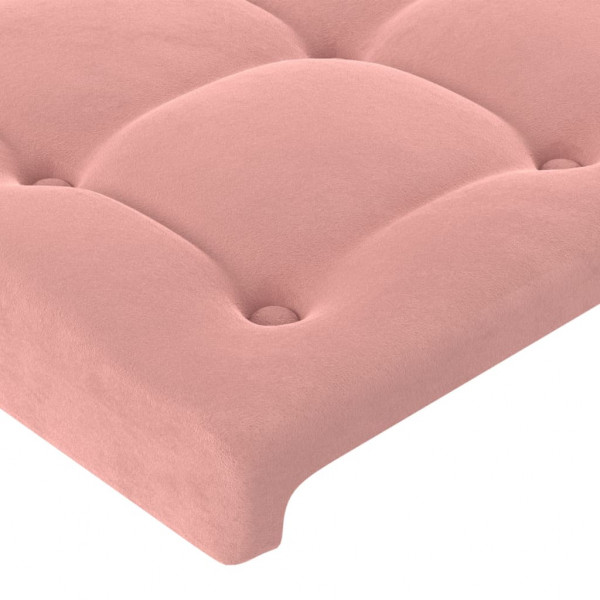 Cabeceira de cama c/ abas veludo 83x16x78/88 cm rosa M 5