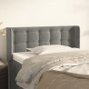 Cabeceira de cama c/ abas veludo 93x16x78/88 cm cinzento-escuro 1