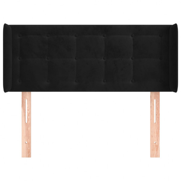 Cabeceira de cama c/ abas veludo 93x16x78/88 cm preto M 3