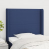 Cabeceira de cama c/ abas tecido 93x16x118/128 cm azul 1