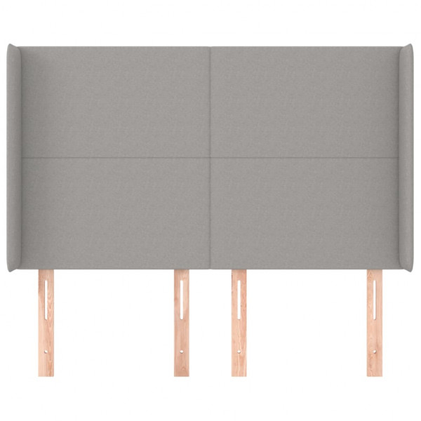 Cabeceira cama c/ abas tecido 147x16x118/128 cm cinzento-claro M 3