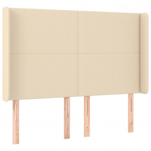 Cabecero con orejas de tela color crema 147x16x118/128 cm H