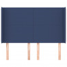 Cabeceira de cama c/ abas tecido 147x16x118/128 cm azul 3