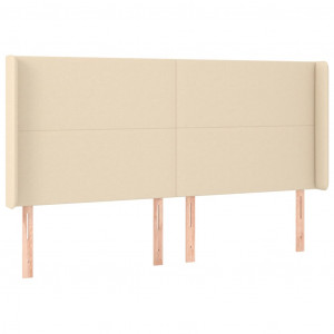 Cabeceira de cama c/ abas tecido 203x16x118/128 cm creme H