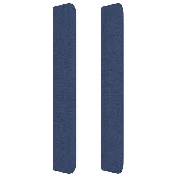 Cabeceira de cama c/ abas tecido 203x16x118/128 cm azul M 4