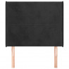 Cabeceira de cama c/ abas veludo 83x16x118/128 cm preto 3