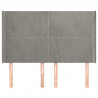 Cabeceira cama c/ abas veludo 147x16x118/128 cm cinzento-claro 3