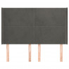 Cabeceira cama c/ abas veludo 147x16x118/128 cm cinzento-escuro 3