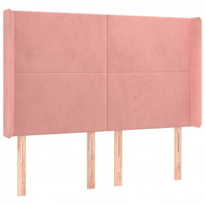 Cabecero con orejas de terciopelo rosa 147x16x118/128 cm H