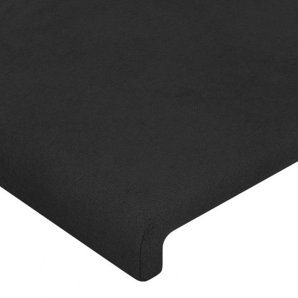 Cabeceira de cama c/ abas veludo 163x16x118/128 cm preto M 5