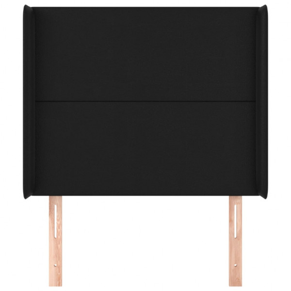 Cabeceira de cama c/ abas couro artif. 83x16x118/128 cm preto M 3