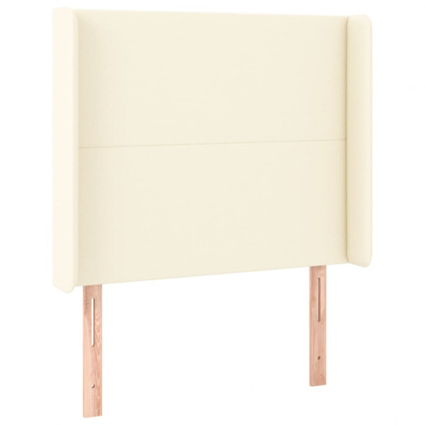 Cabecero con orejas cuero sintético crema 83x16x118/128cm M 2