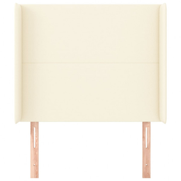 Cabeceira com orelhas couro sintético creme 83x16x118/128cm M 3