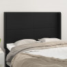 Cabeceira de cama c/ abas couro artif. 147x16x118/128 cm preto 1