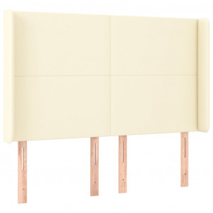 Cabecero con orejas cuero sintético crema 147x16x118/128cm H