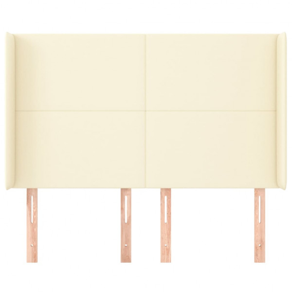 Cabeceira cama c/ abas couro artificial 147x16x118/128 cm creme M 3