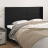 Cabeceira de cama c/ abas couro artif. 203x16x118/128 cm preto 1