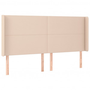 Cabeceira cama c/ abas couro artif. 203x16x118/128cm cappuccino H