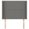 Cabeceira cama c/ abas tecido 83x16x118/128 cm cinzento-escuro 3