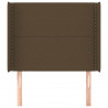 Cabeceira cama c/ abas tecido 93x16x118/128 cm castanho-escuro 3