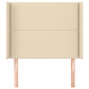 Cabeceira de cama c/ abas tecido 93x16x118/128 cm creme 3