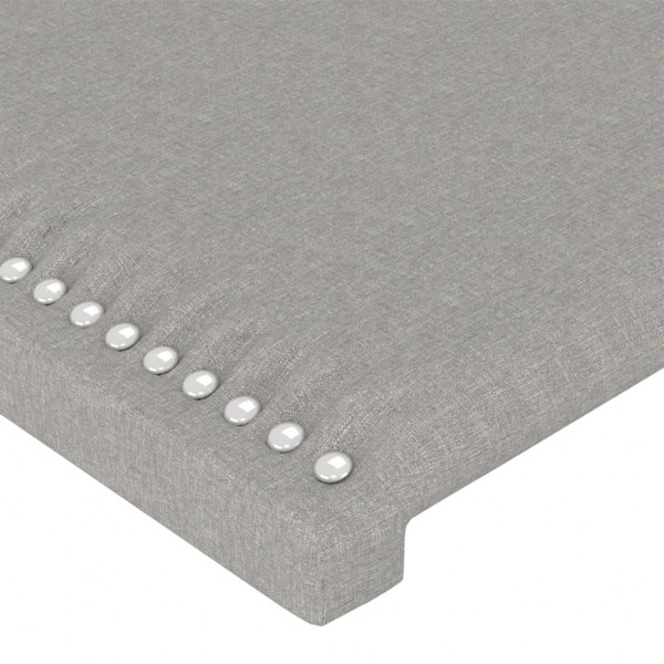 Cabecero con orejas de tela gris claro 103x16x118/128 cm M 5