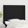 Cabeceira de cama c/ abas tecido 103x16x118/128 cm preto 1
