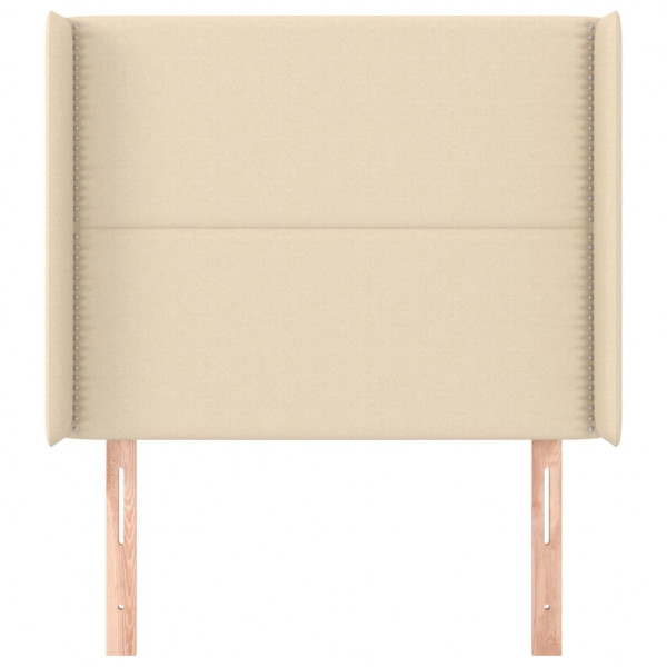 Cabeceira de cama c/ abas tecido 103x16x118/128 cm creme M 3