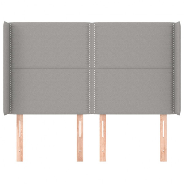 Cabeceira cama c/ abas tecido 147x16x118/128 cm cinzento-claro M 3